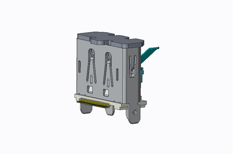 DP 180 degree upright SMT H13.0 shell leg length 3.0 with lower shrapnel