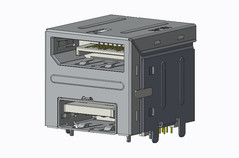 DP+USB3.1 H18.9 COMBO REC STD DIP CONN