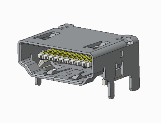 HDMI A Type Female 19P SMT (常规式 脚长2.20mm)