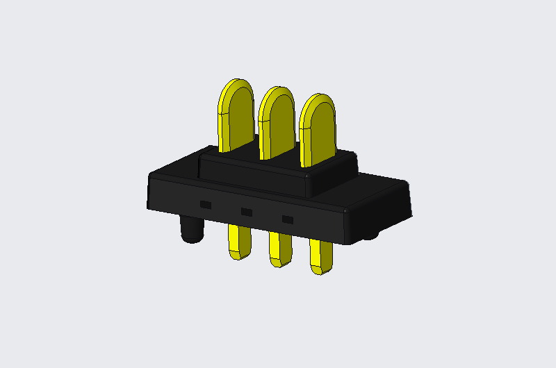 电池座 3P Male PH2.0 180°DIP 有定位柱
