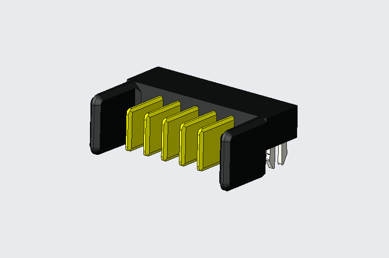 电池座 5P Male PH2.0 90°DIP 带鱼叉脚